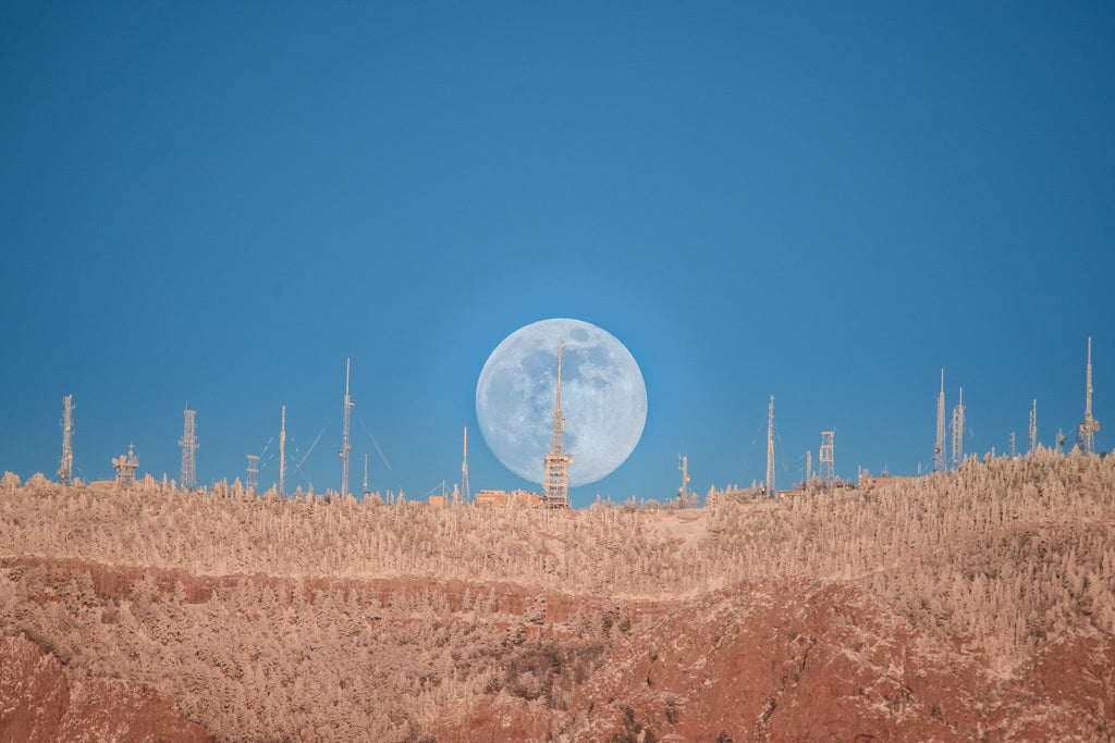 A Lucky Christmas Eve Moonrise Over the Sandias